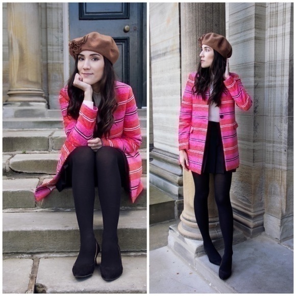 Banana Republic fuchsia orange stripe Adrianne Naval collaboration - Picture 5 of 17